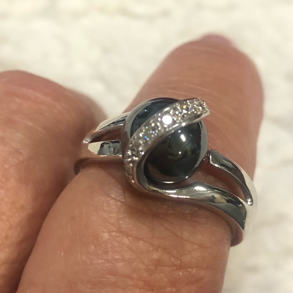 STERLING SILVER INTERCHANGEABLE MARBLE/STONE RING - Picture 9 of 11